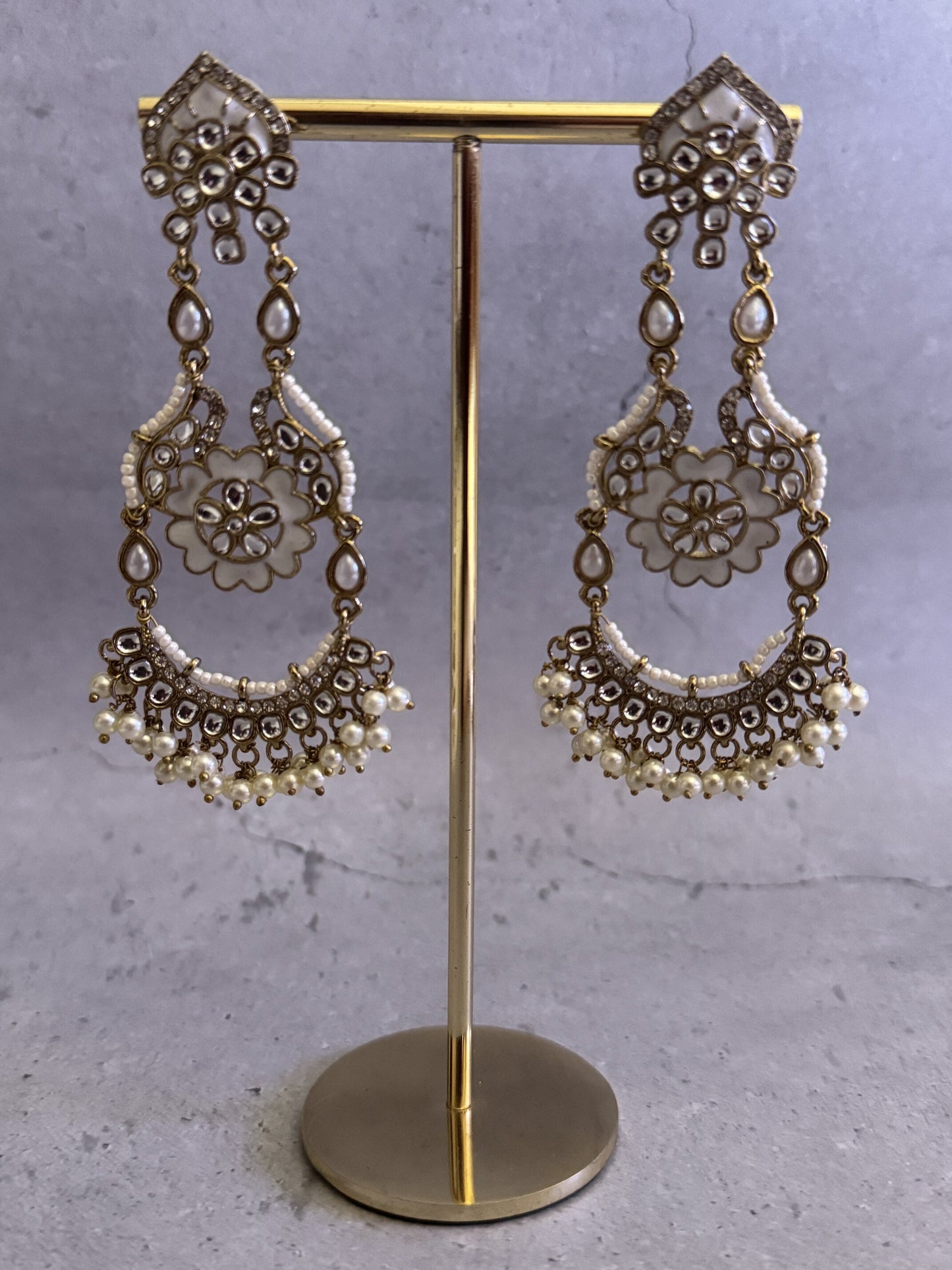 Long Floral Meena Danglers