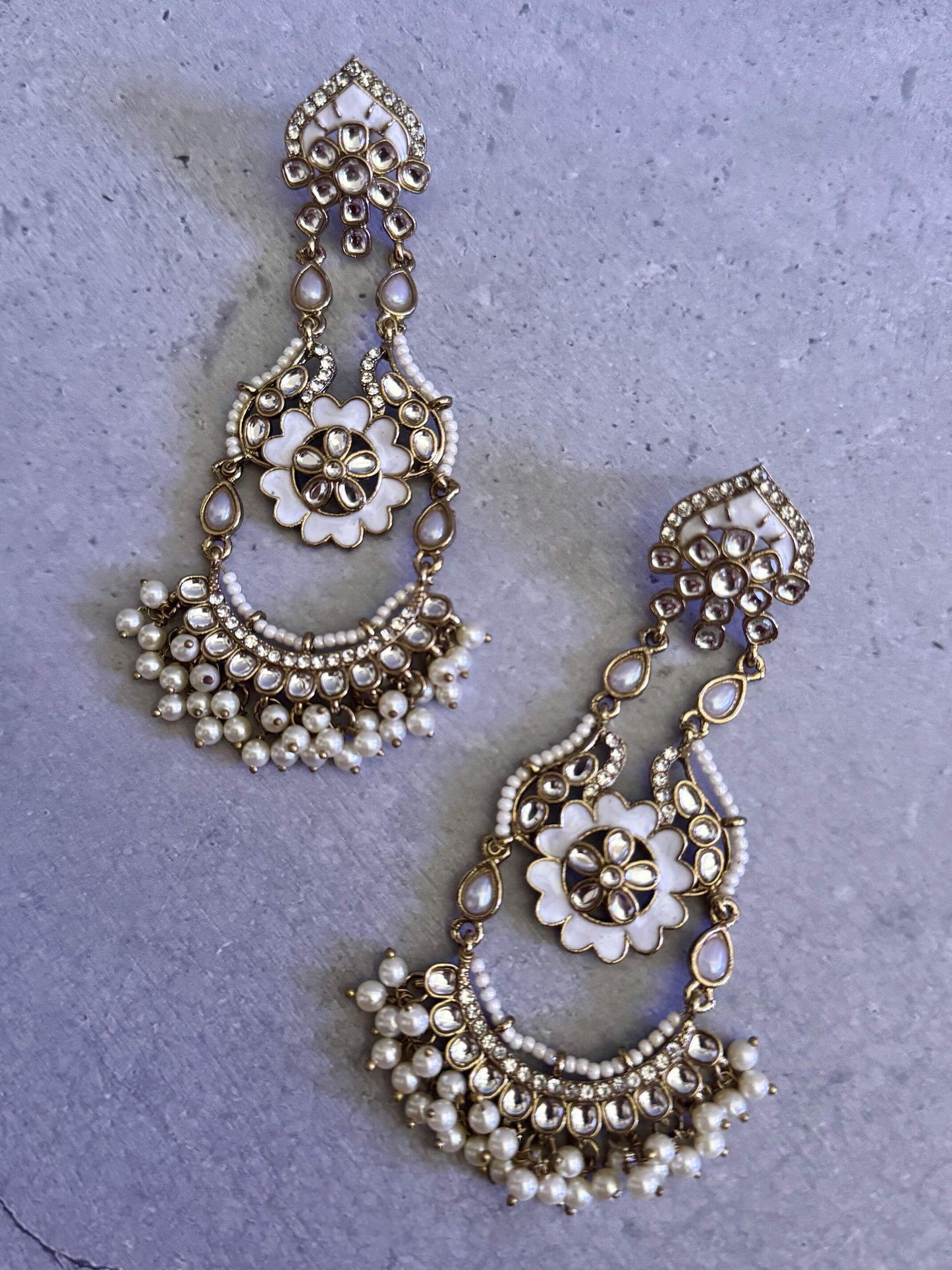 Long Floral Meena Danglers