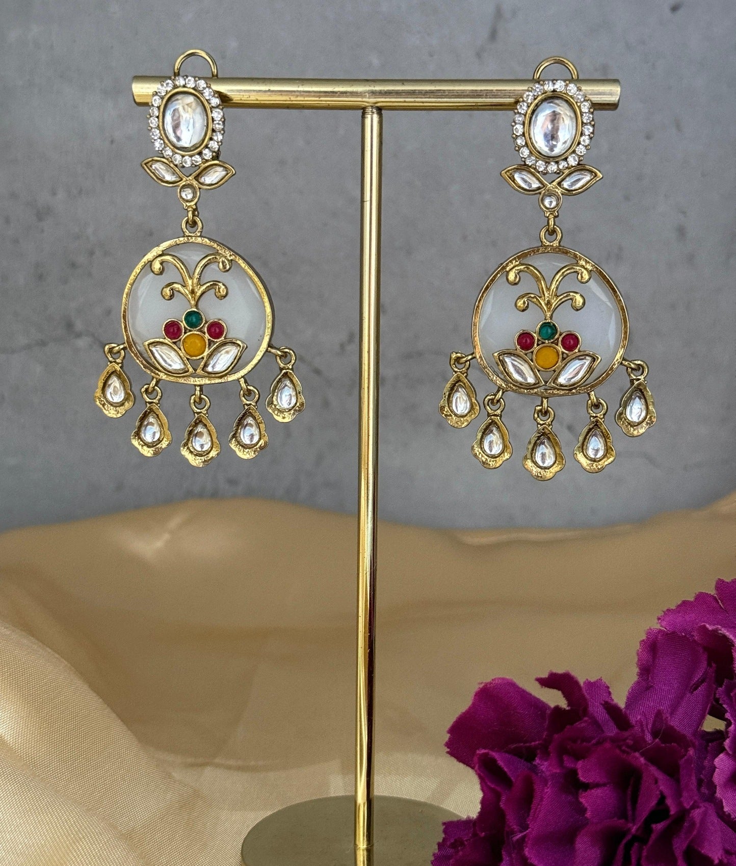 Ivory Oval Meera Danglers