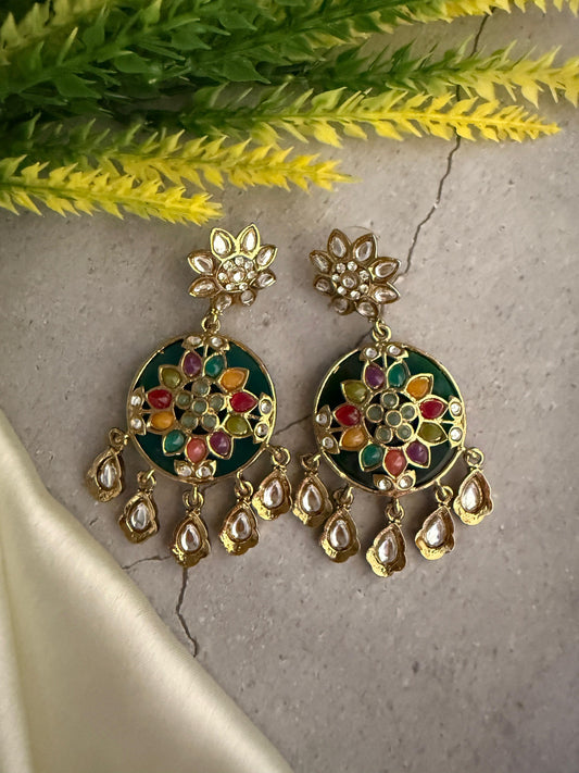 Green Multi Meera Danglers