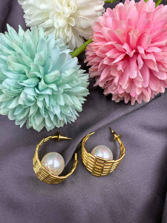 Jaali Pearl Hoops