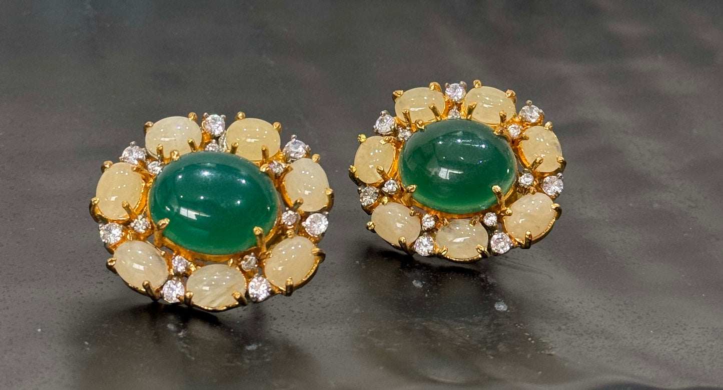 Green Stone Studs