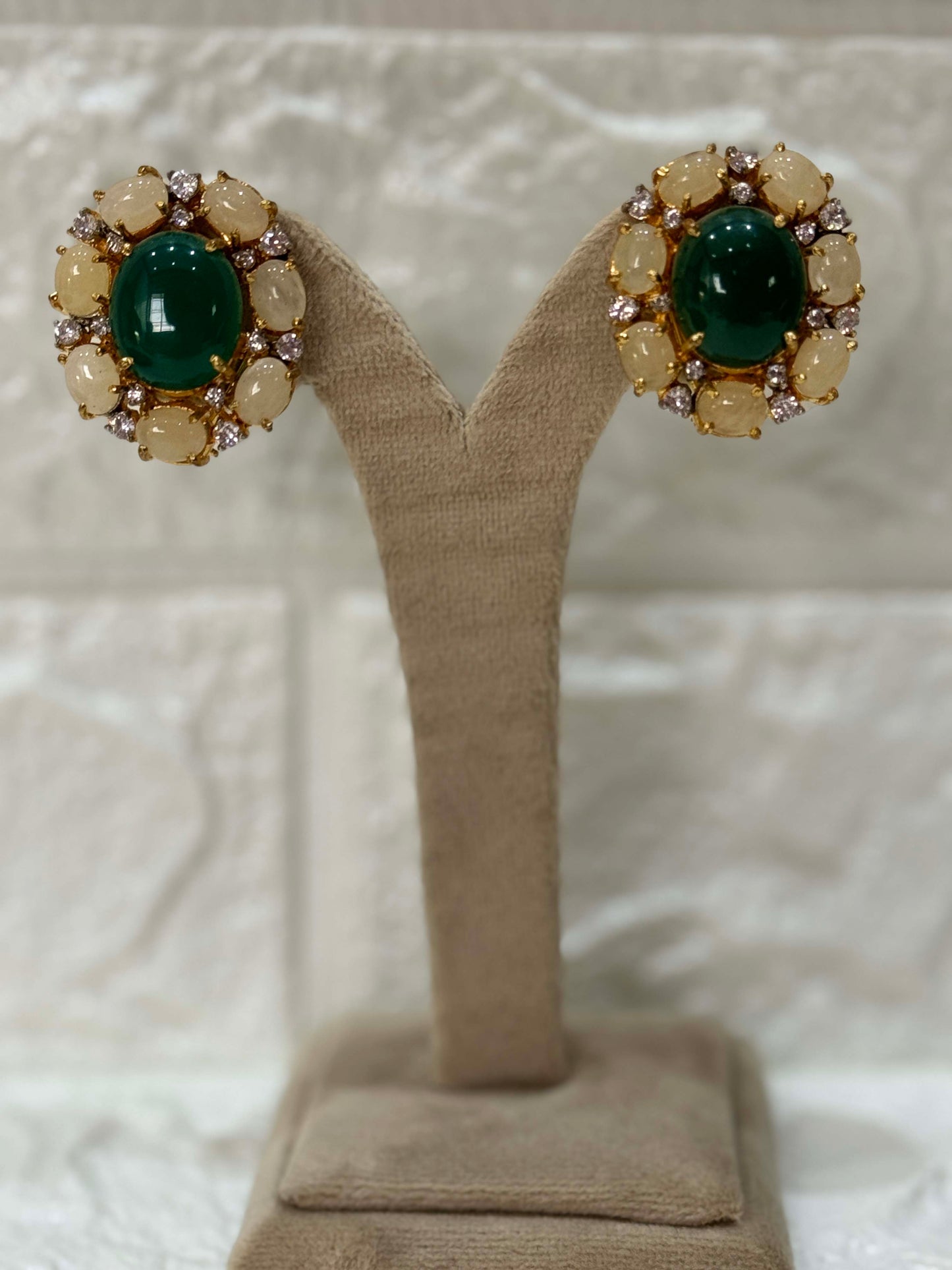 Green Stone Studs