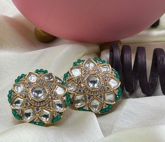 Green Ethnic Studs