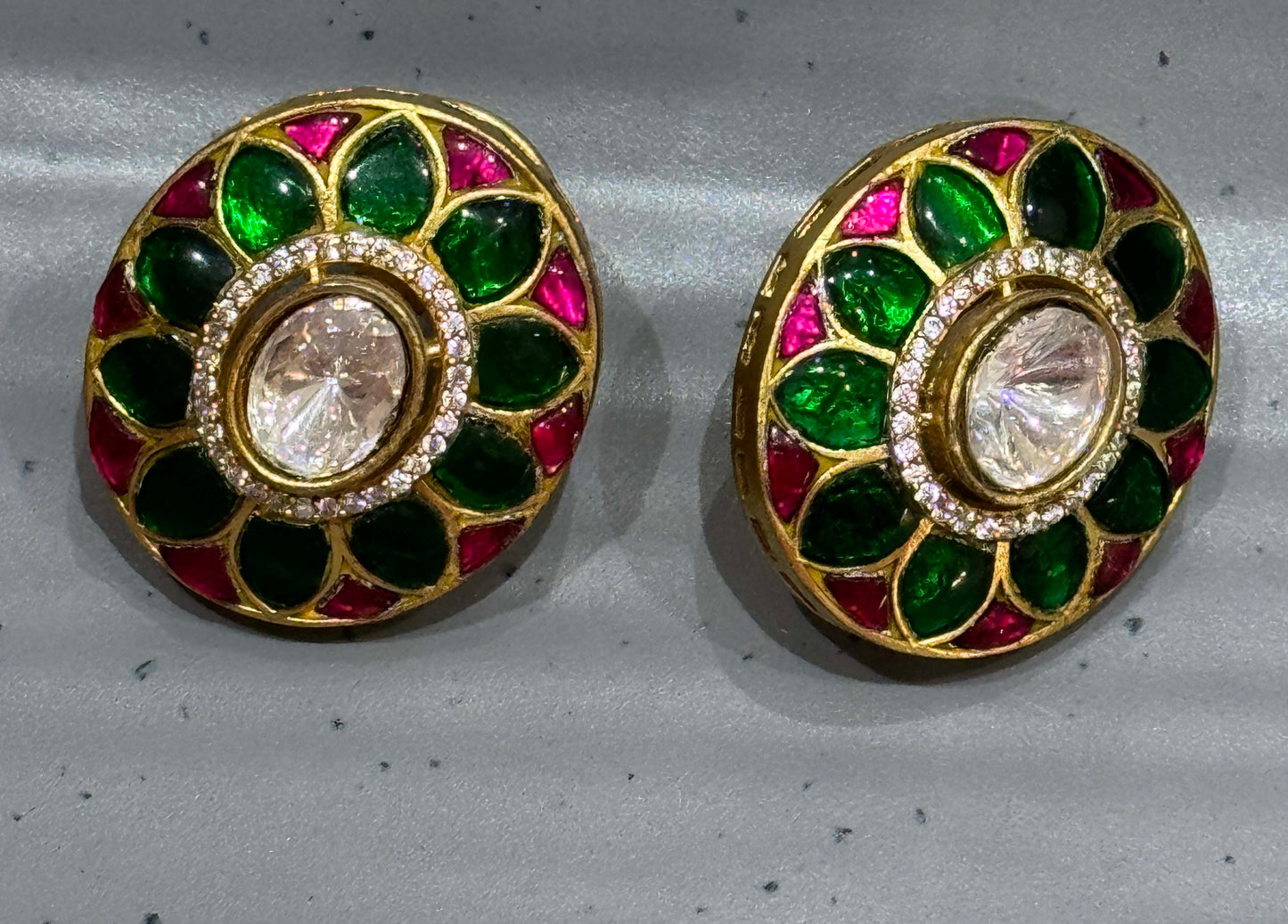 Multicolor Oval Studs