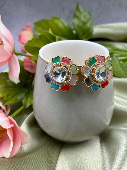 Multicolor Floral Studs