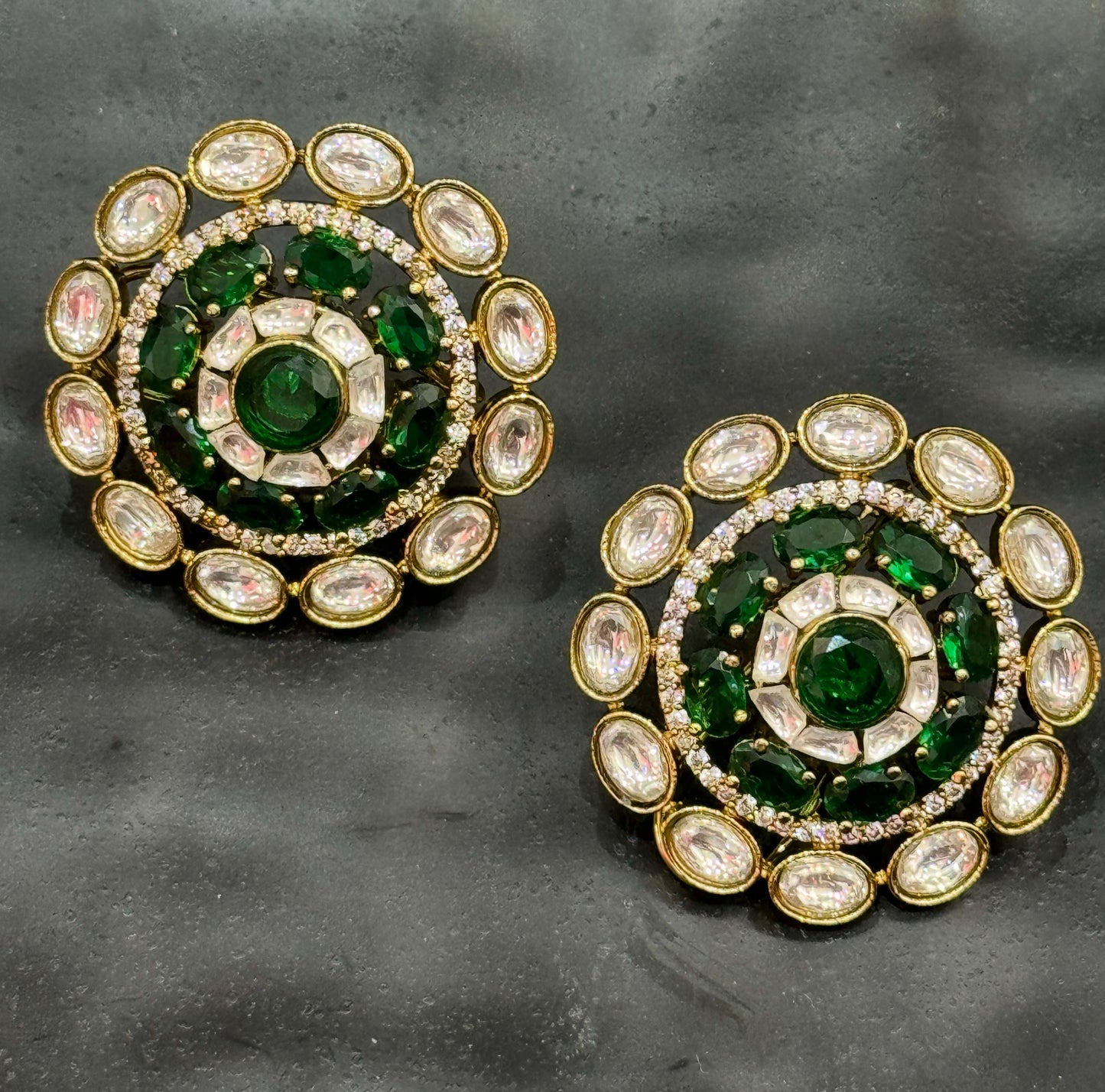 Green Crystal Studs