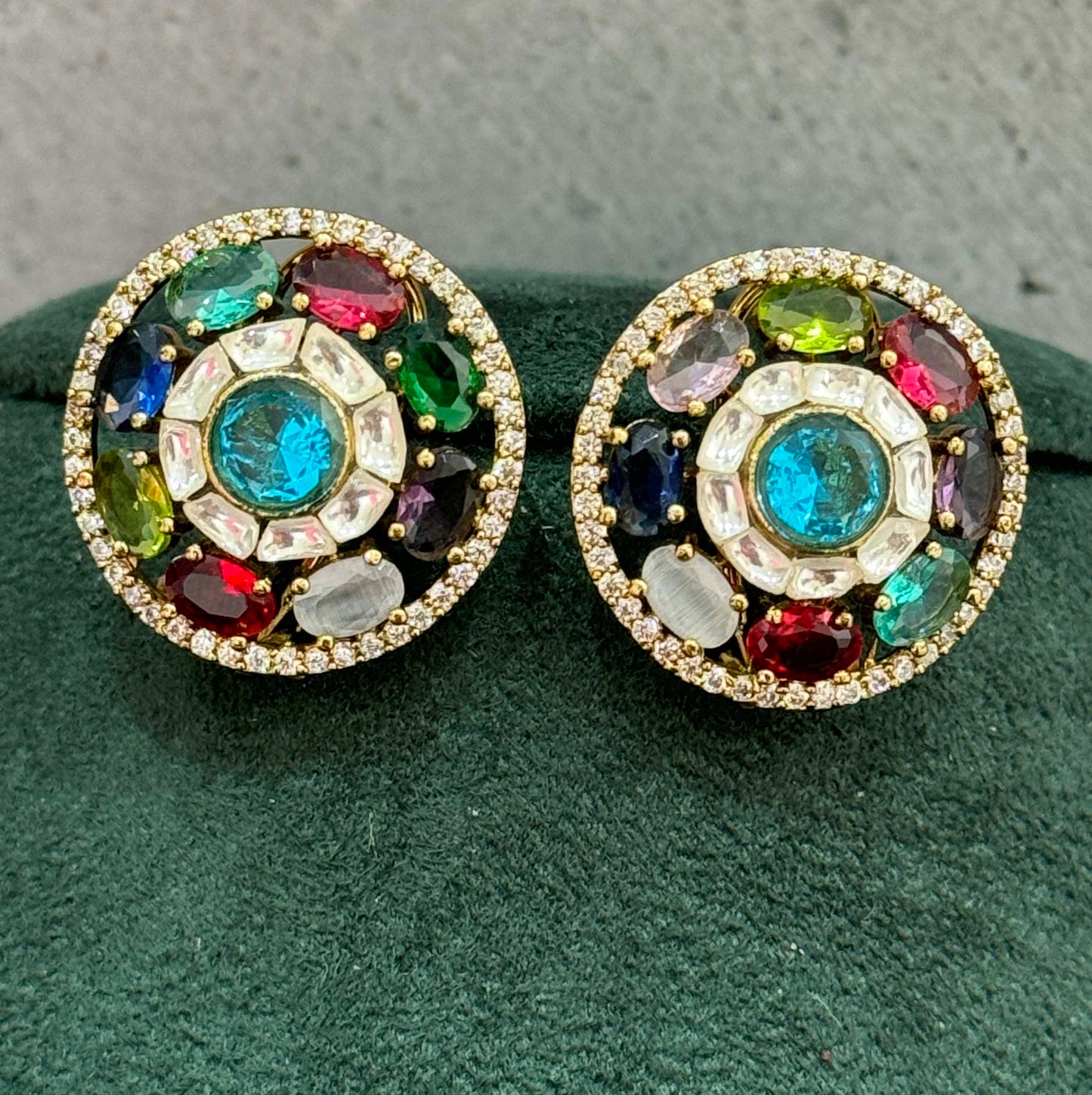 Multicolor-2 Crystal Studs Mini