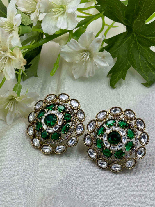 Green Crystal Studs