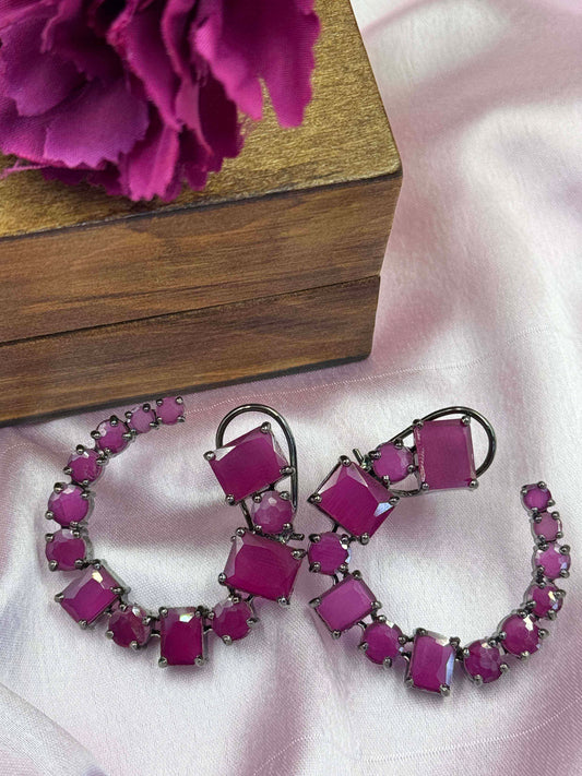 Pink Hoop Earrings