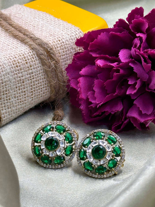 Green Crystal Studs Mini