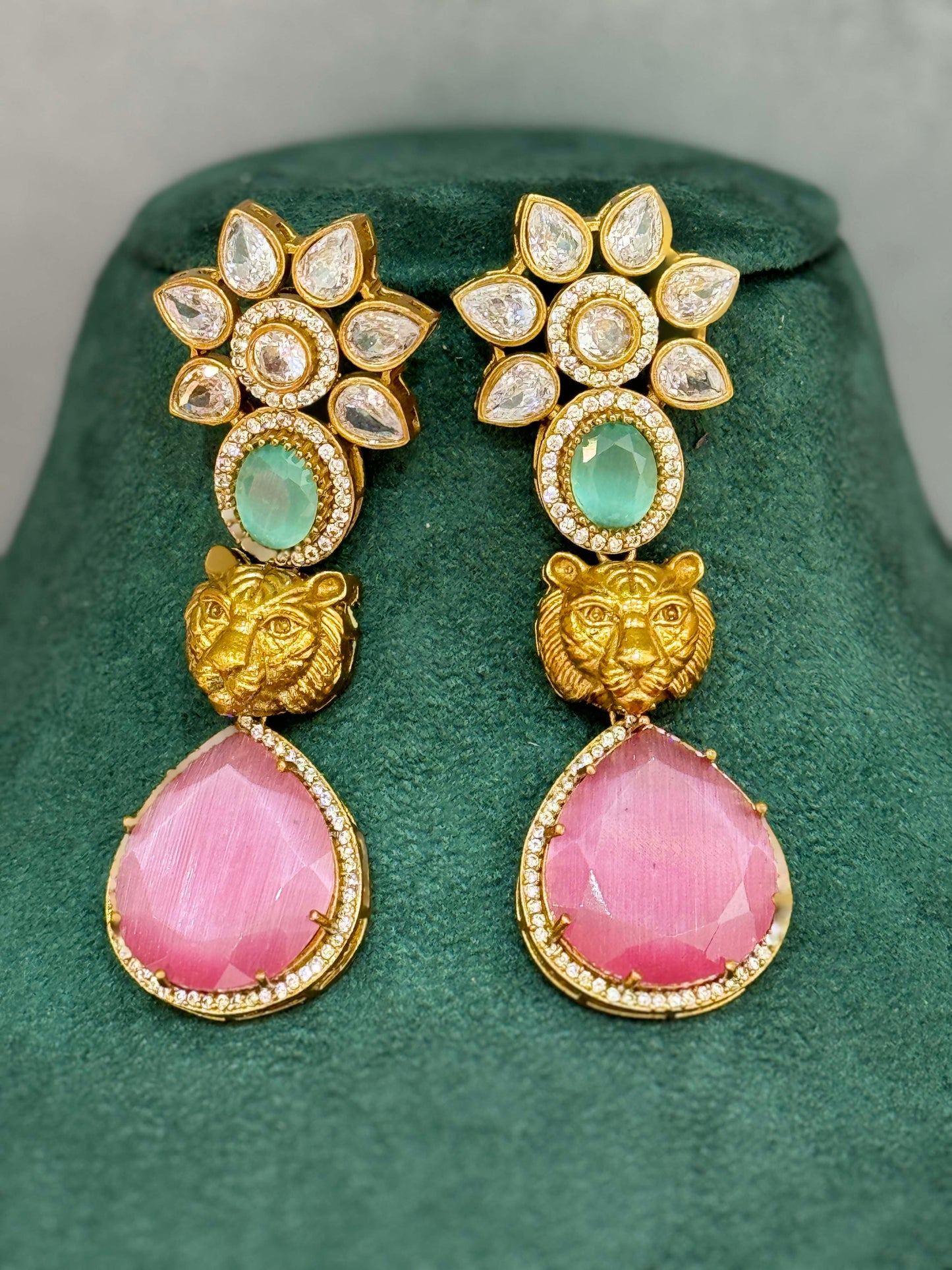 Pink Jaguar Earrings