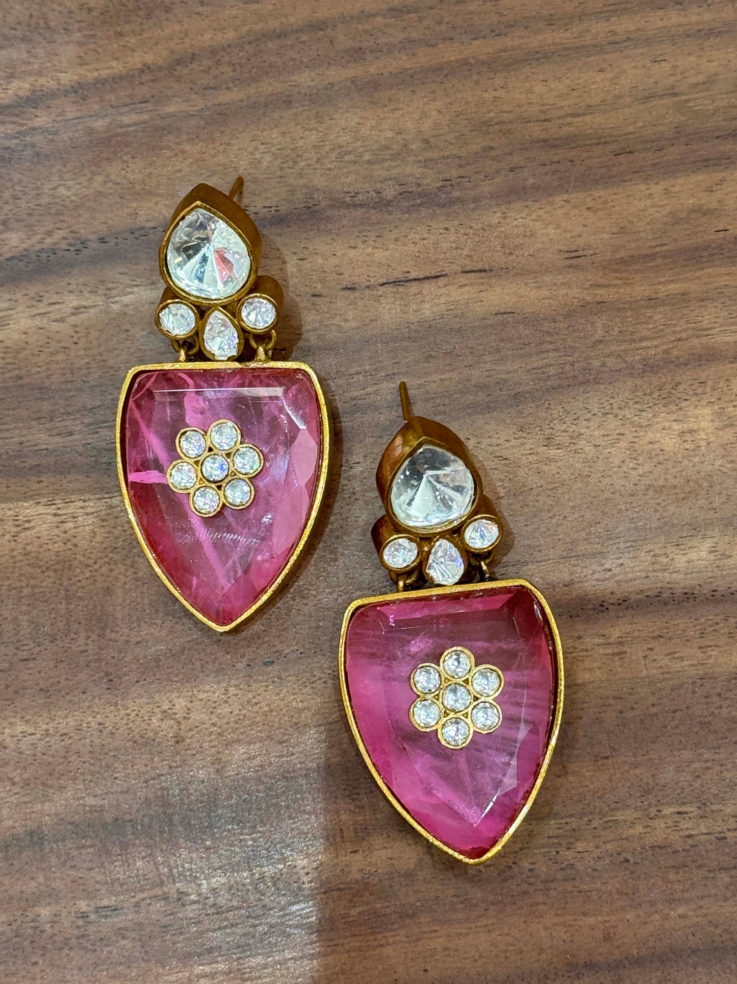 Pink Crystal Earrings