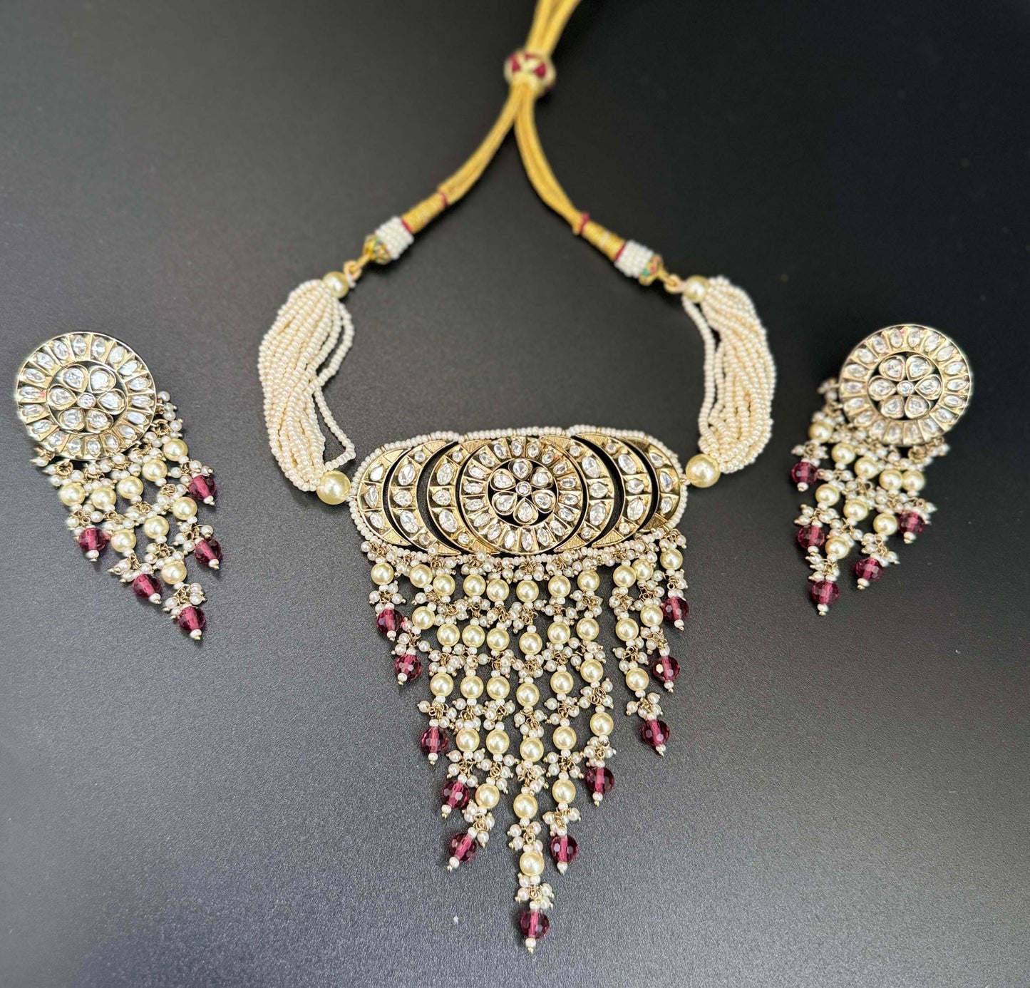 Pink Ethnic Choker Set