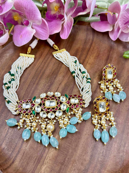 Multicolor Navgraha Choker Set