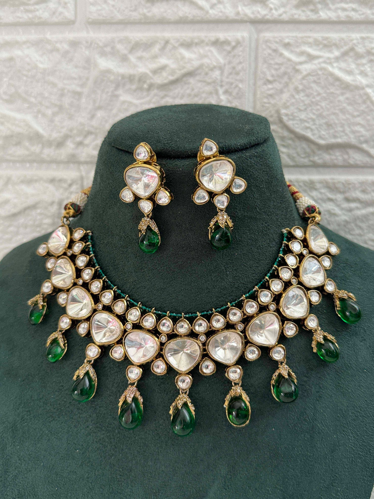 Green Kiara Moissanite Necklace Set