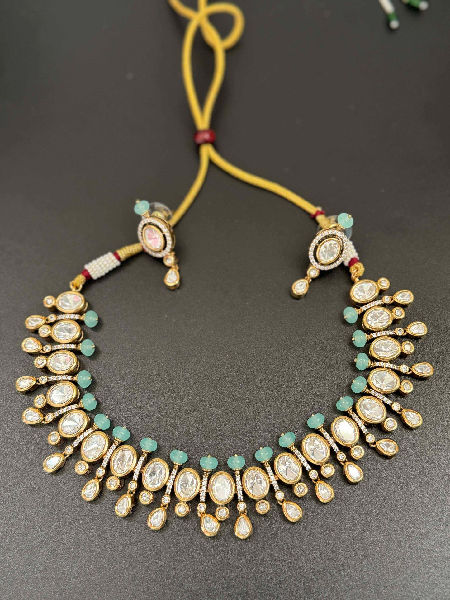 Mint Kundan Necklace Set