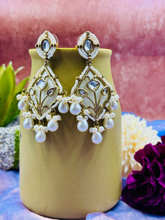 Ivory Meera Pearl Danglers