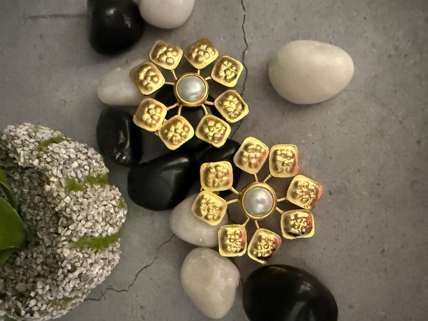 Multi Square Floral Studs